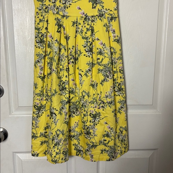 Alex Marie yellow floral midi sun dress size 4 Cotton Stretch cottage delicate - Picture 6 of 11
